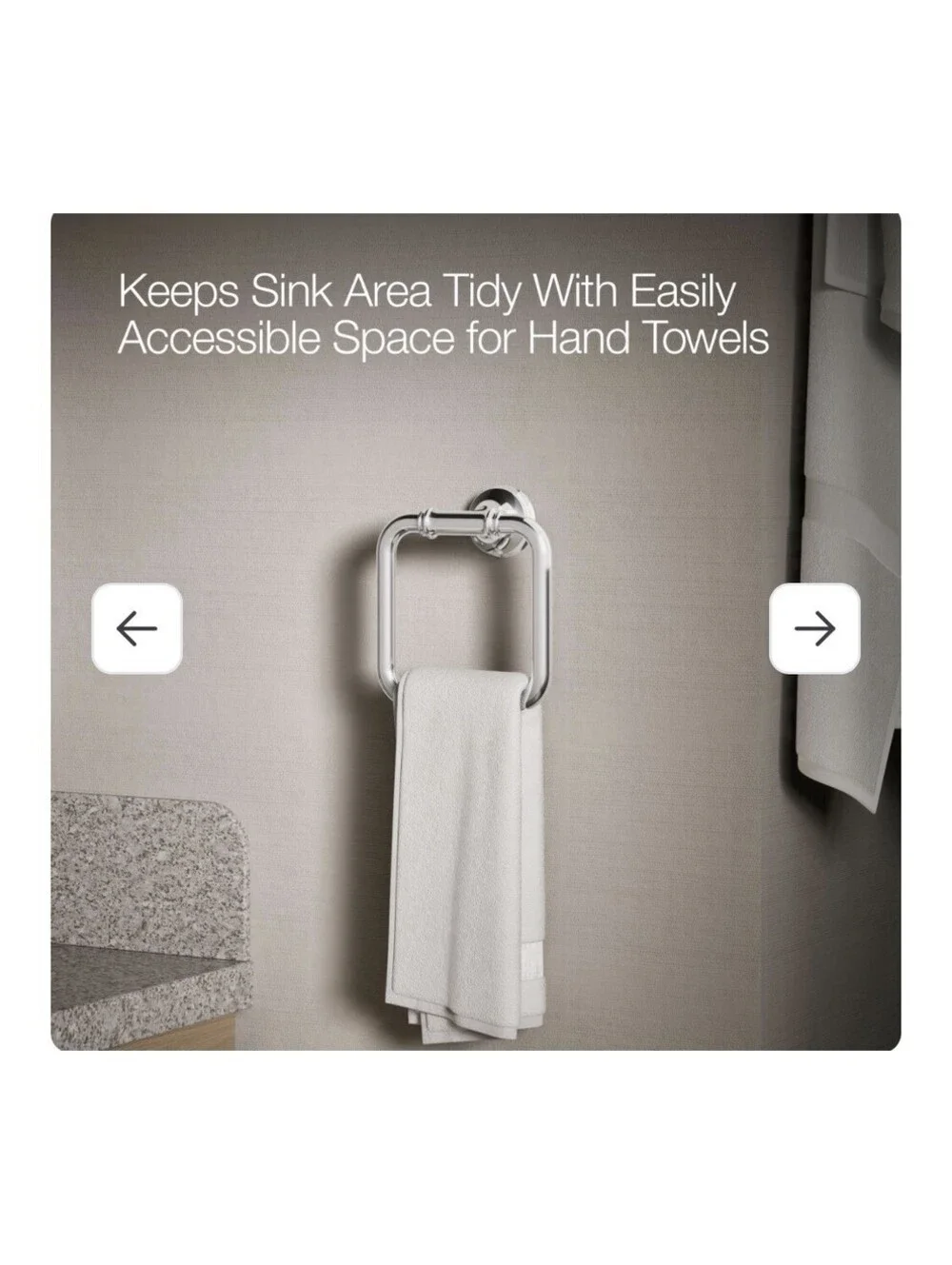 Kohler Bellera Polished Chrome Wall-Mount Bathroom Towel Ring 6 11/16 in